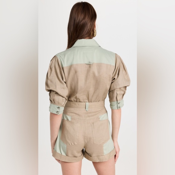 JONATHAN SIMKHAI Aliza Textured Belted Utility Romper Size 6 - Picture 12 of 14